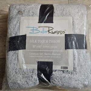 Bella Russo Silk Touch Throw Blanket Gray 50" x 60" 100% Polyester